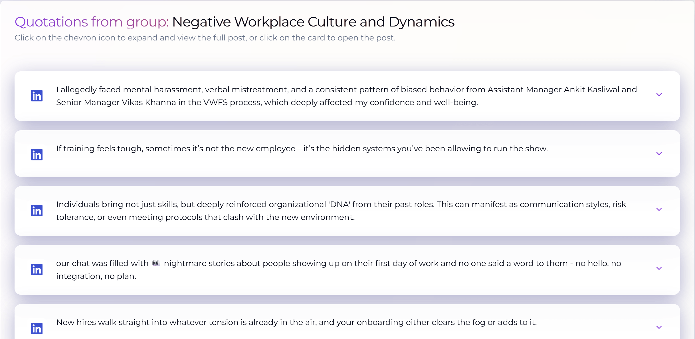 CustDive - Quotations from group analysis
